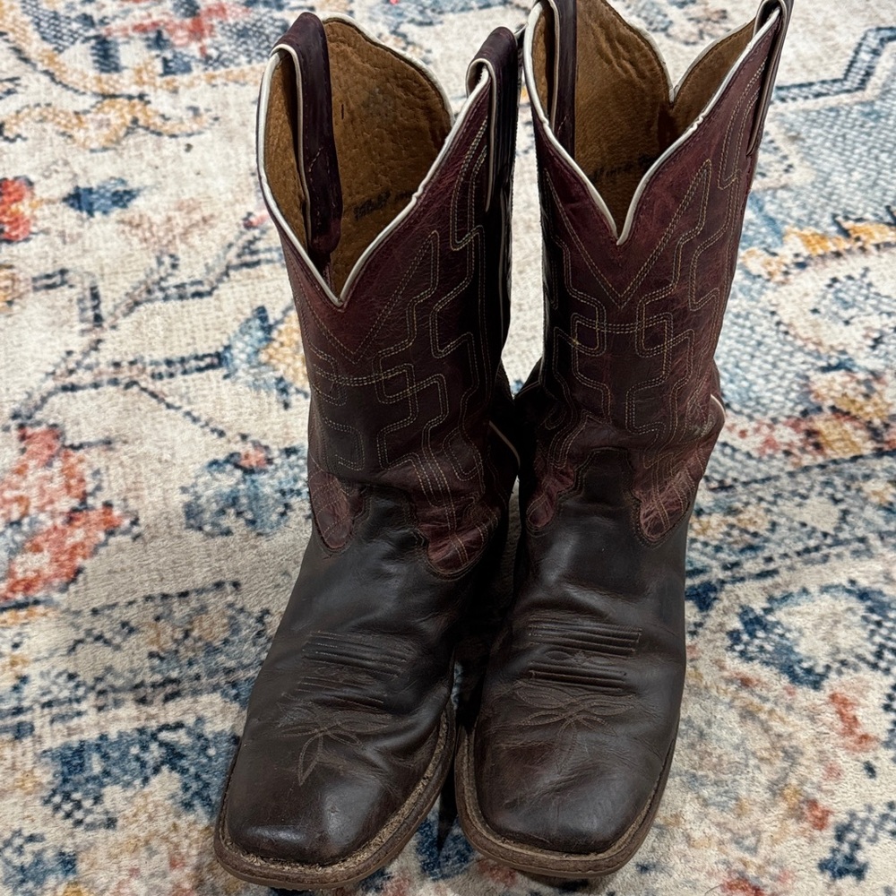 Tony Lama Brown Leather Cowboy Boots size 8 ladies